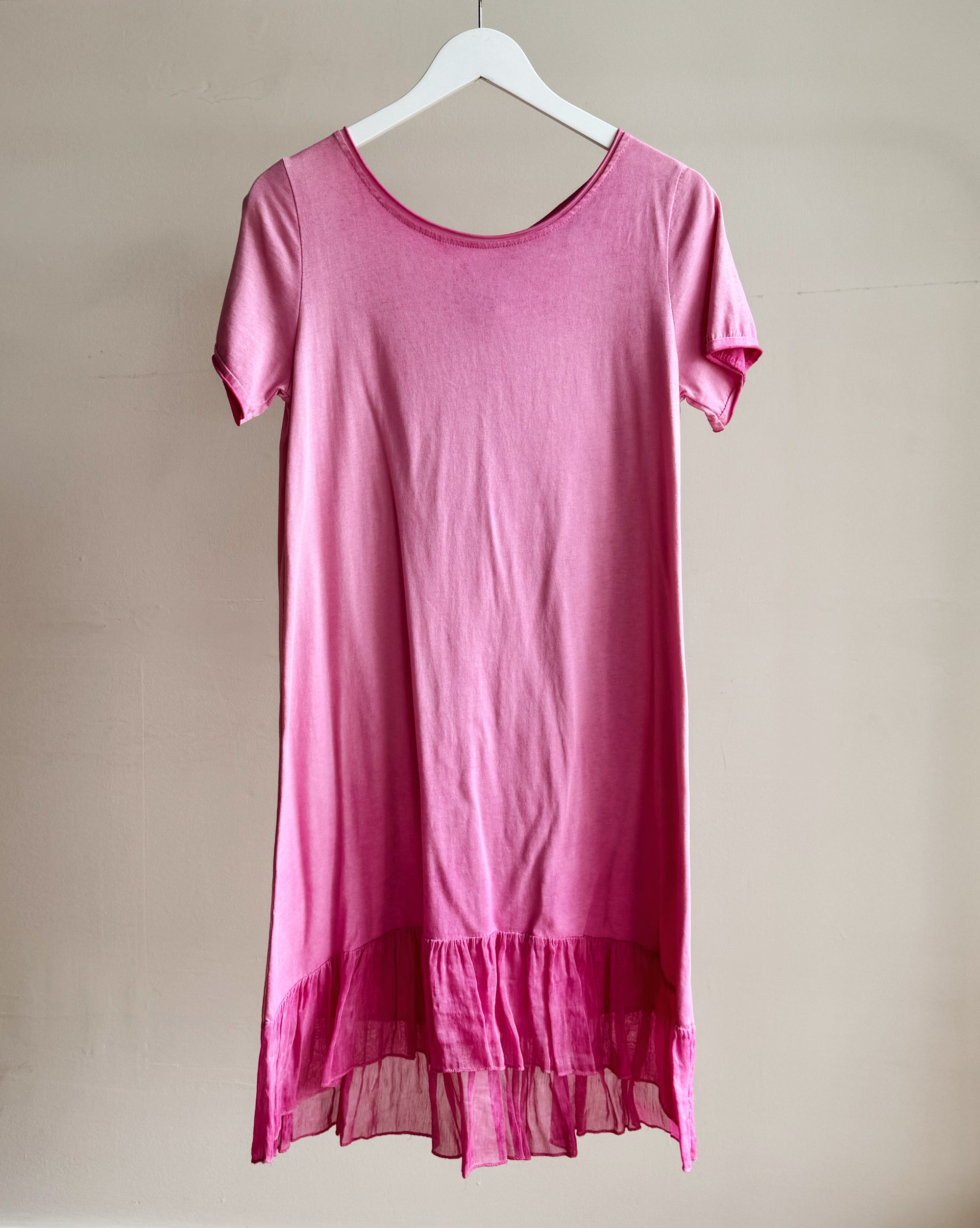 Carnation Ruffle Hem Cotton Dress