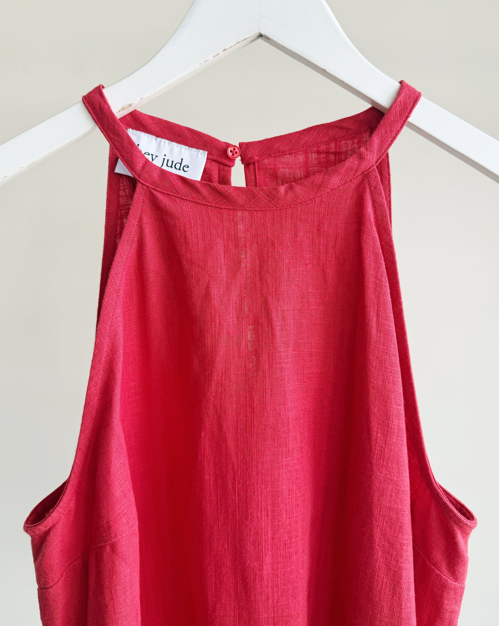 Berry Linen Halter Top