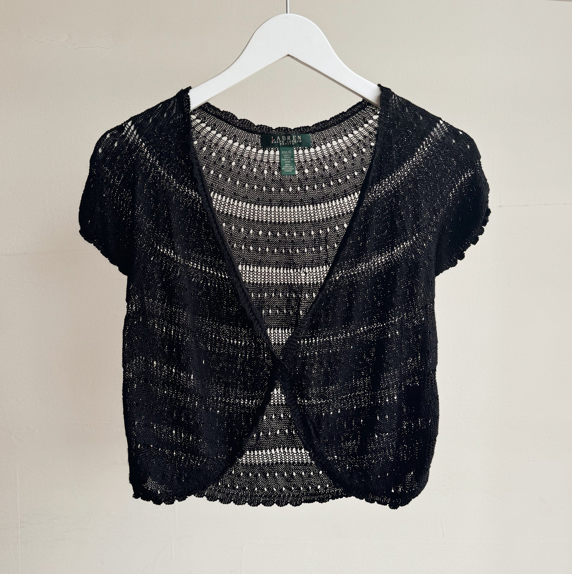 Black Open Knit Linen Top - Hey Jude