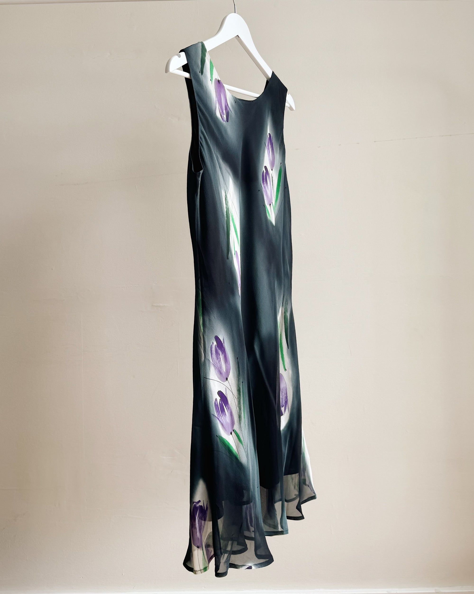 Tulip Print Silk Dress