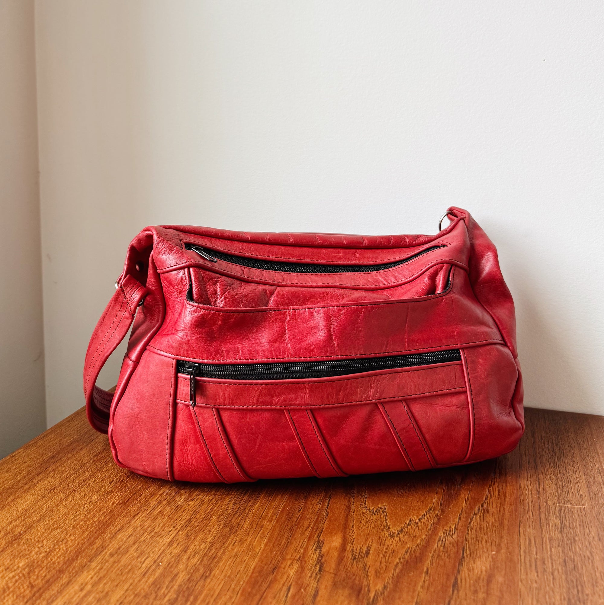 Cherry Leather Shoulder Bag - Hey Jude