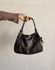 Espresso Soft Leather Shoulder Bag