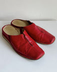 Cherry Leather Slip Ons | Size 37