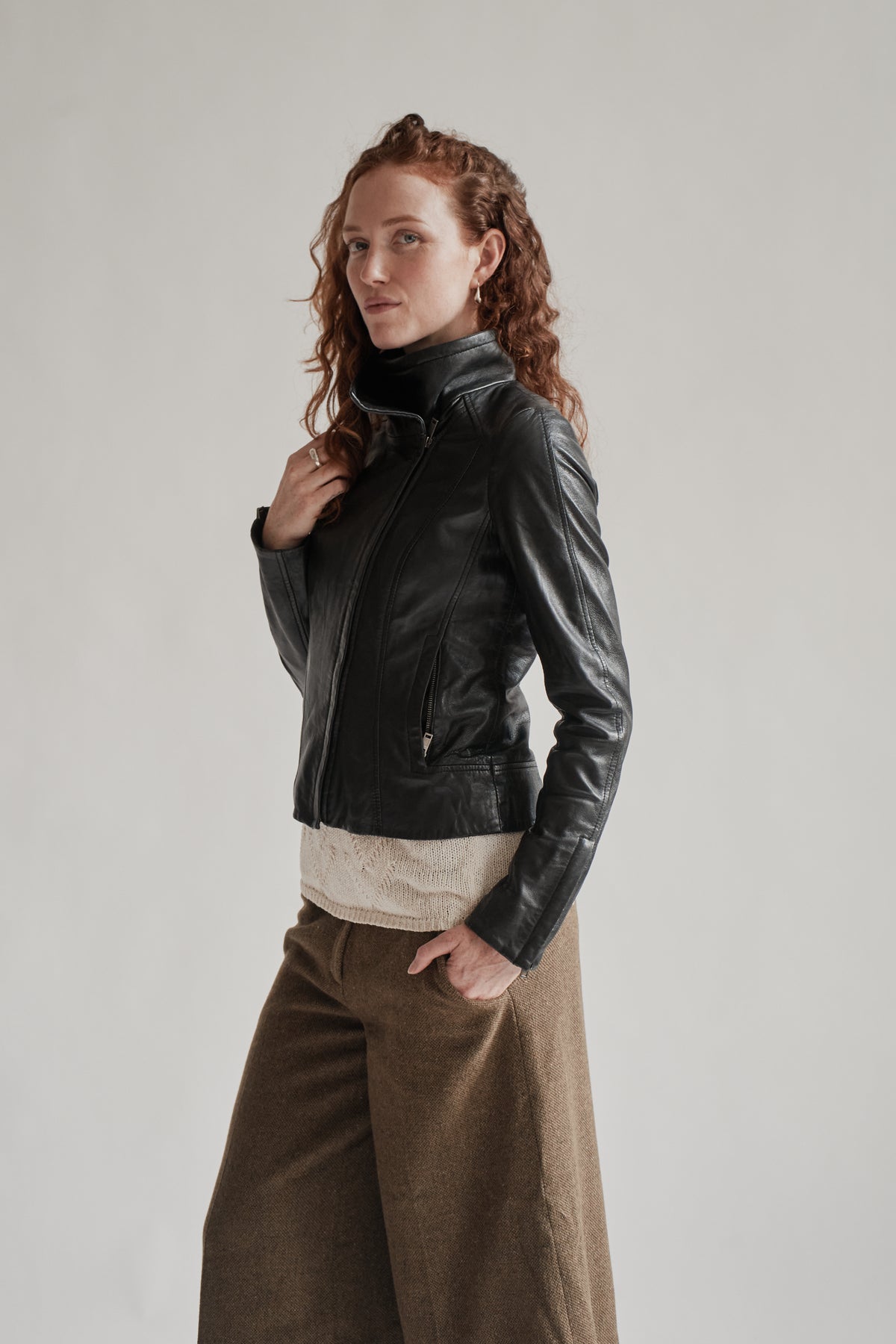 Black Asymmetrical Leather Jacket
