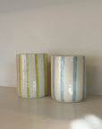 Baby Blue Stripe Ceramic Cup