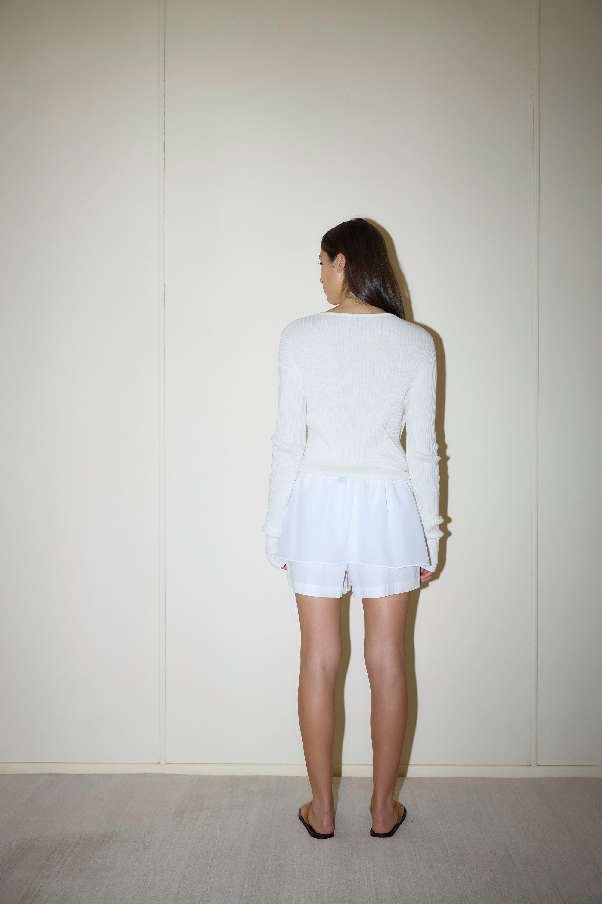 Deiji Studios | Cut Out Cardigan in Chalk