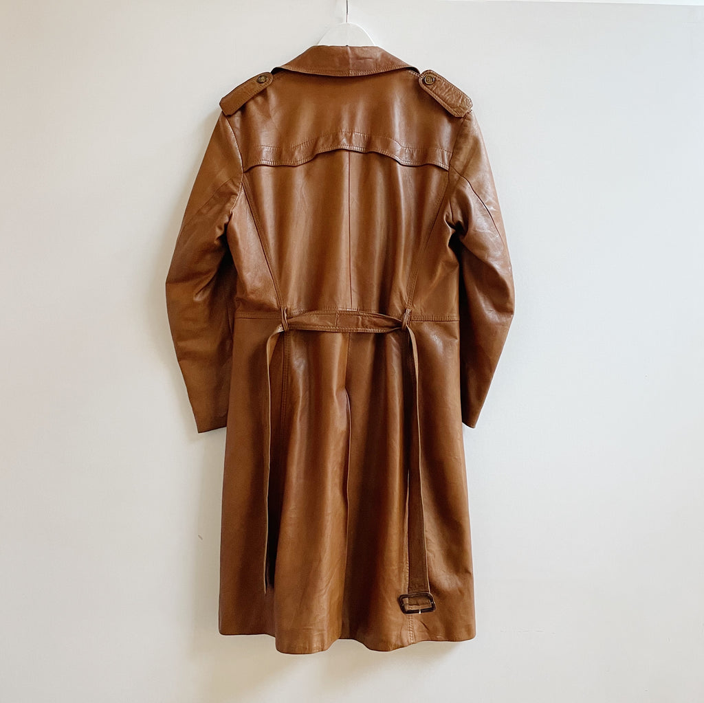 Toffee Soft Leather Trench