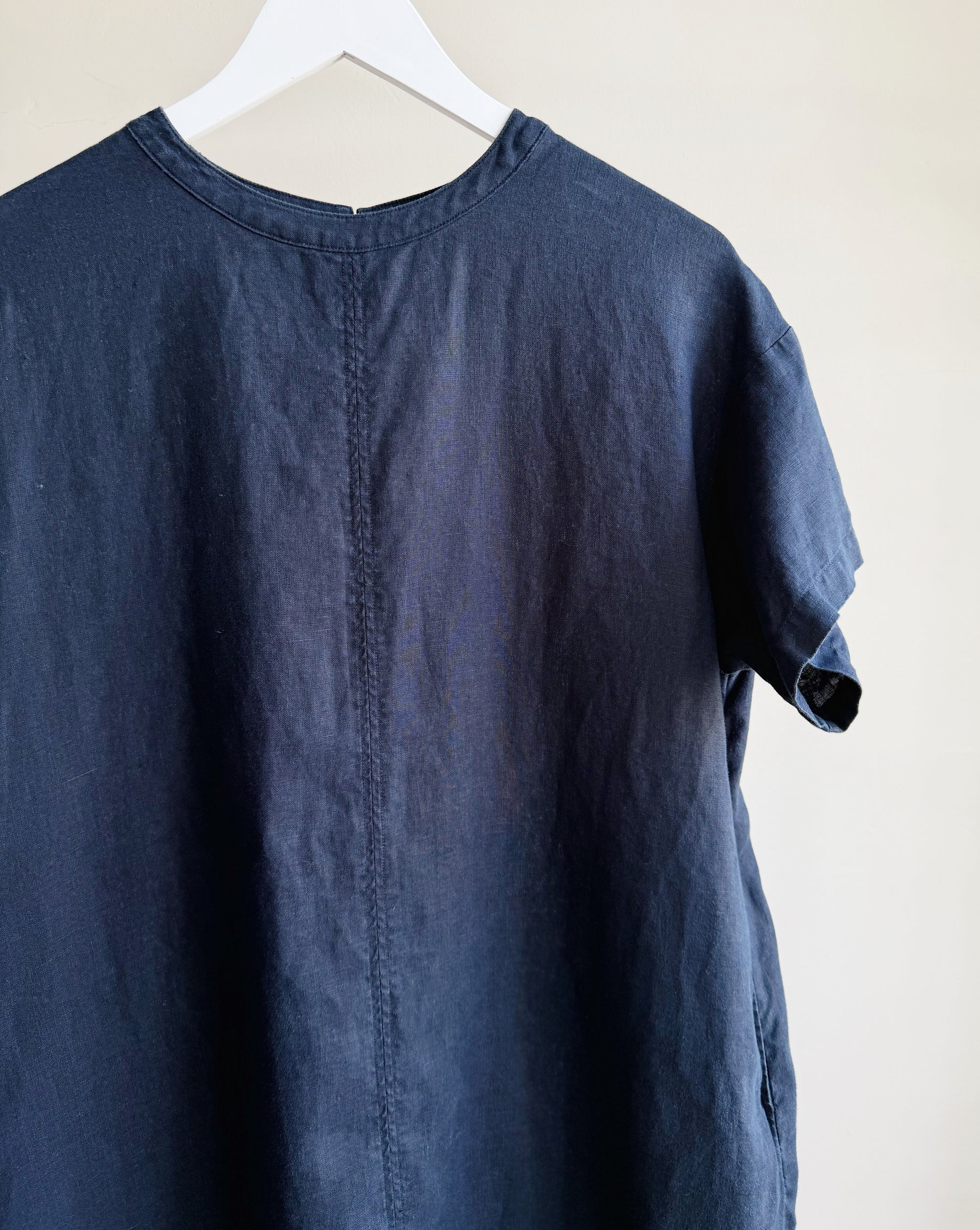 Navy Linen Tshirt Dress