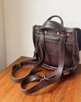 Chocolate Leather Convertible Back Pack - Hey Jude