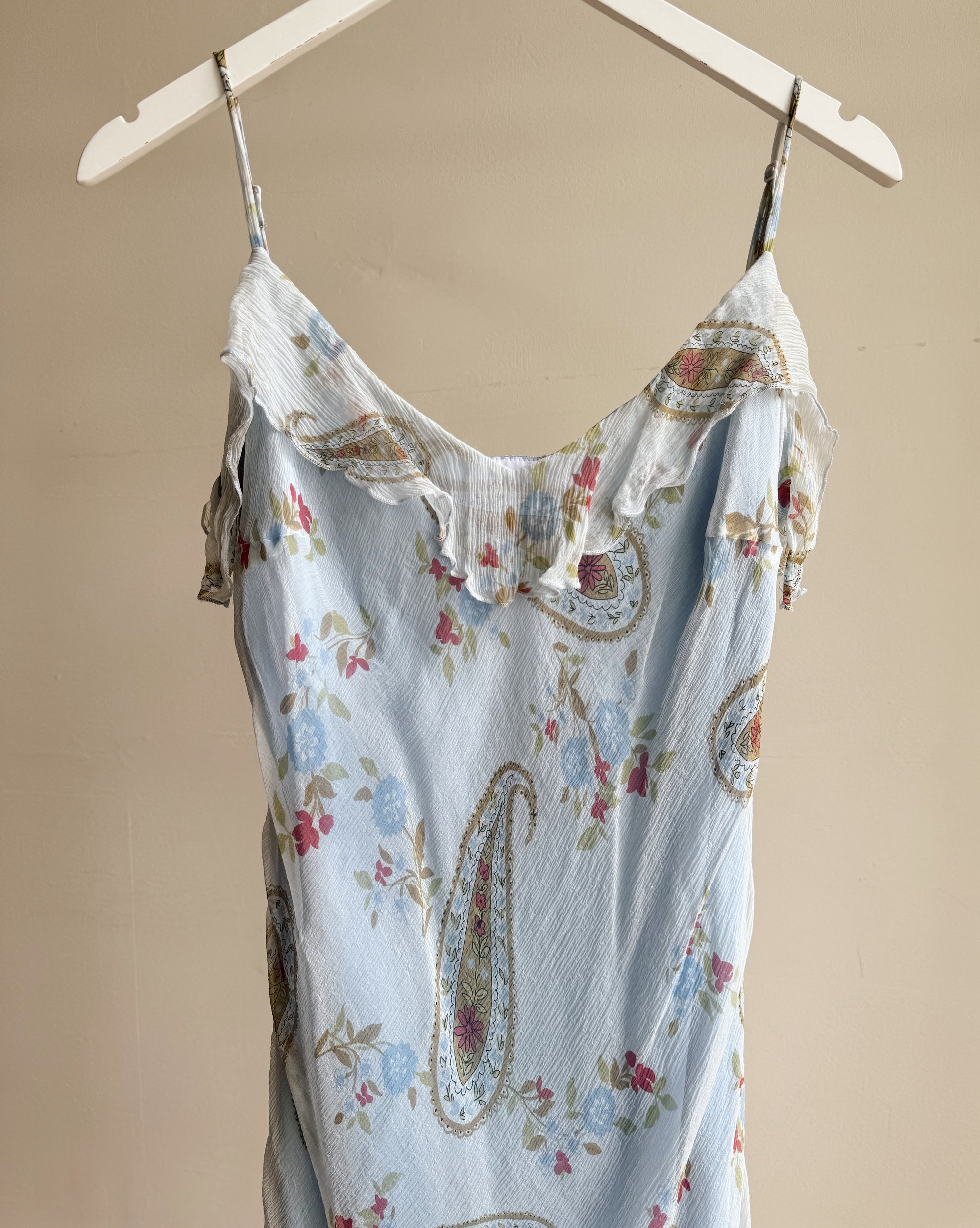 Sky Paisley Silk Handkerchief Dress