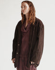 Chocolate Italian Suede Oversized Coat