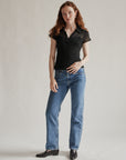 Black Sheer Double Layer Silk Blouse