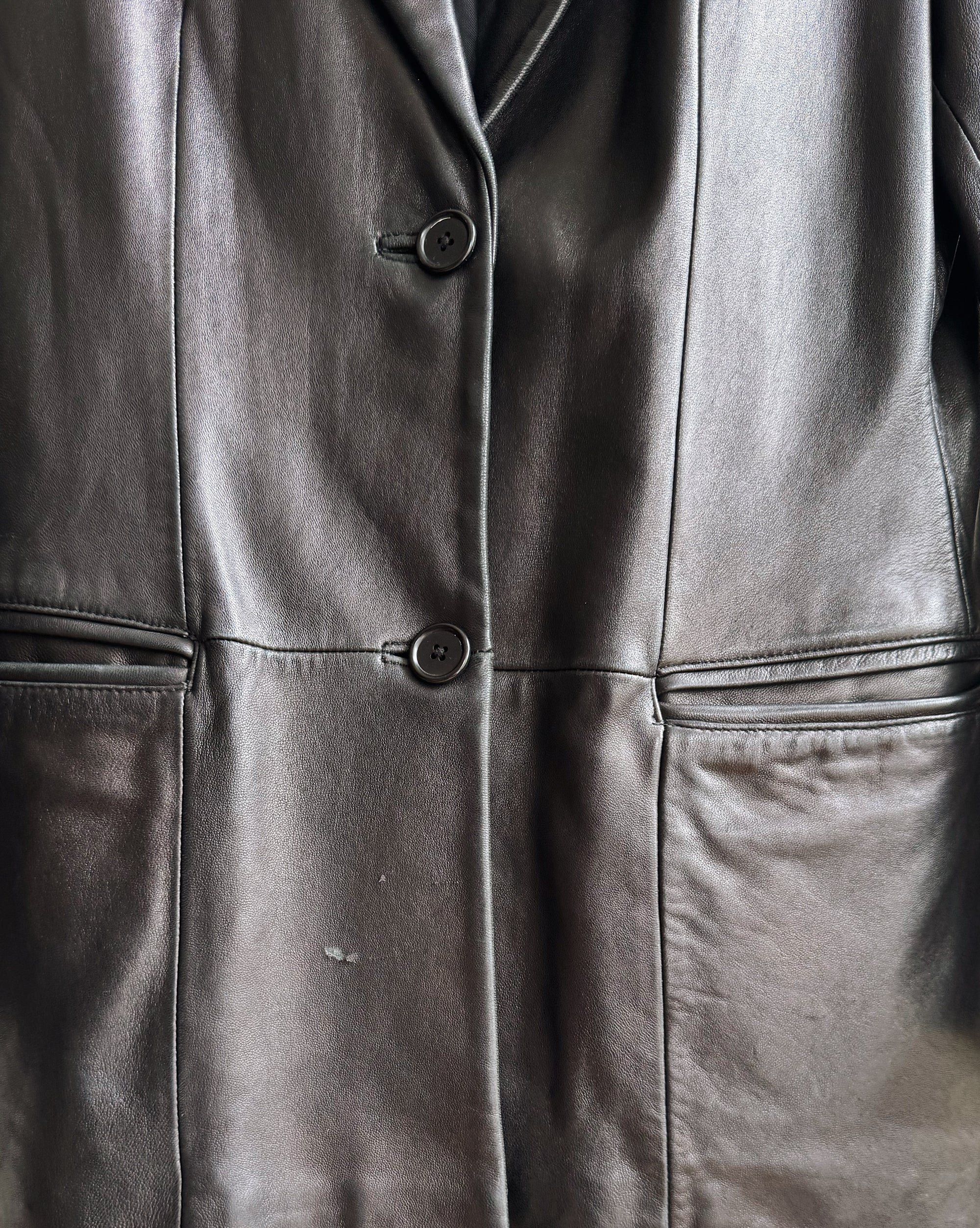 Ebony Classic Leather Blazer