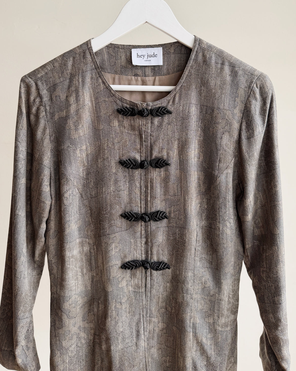 Charcoal Baroque Frog Closure Jacket - Hey Jude