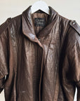 Walnut Soft Leather Bomber Jacket