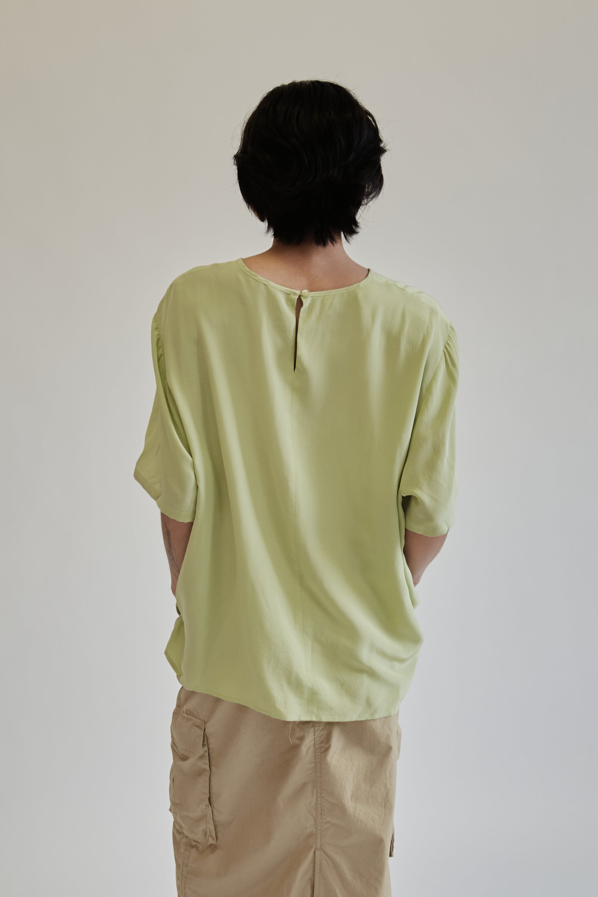 Matcha Silk Boxy Tee - Hey Jude