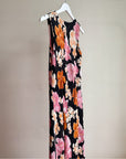Tropical Floral Silk Maxi Dress