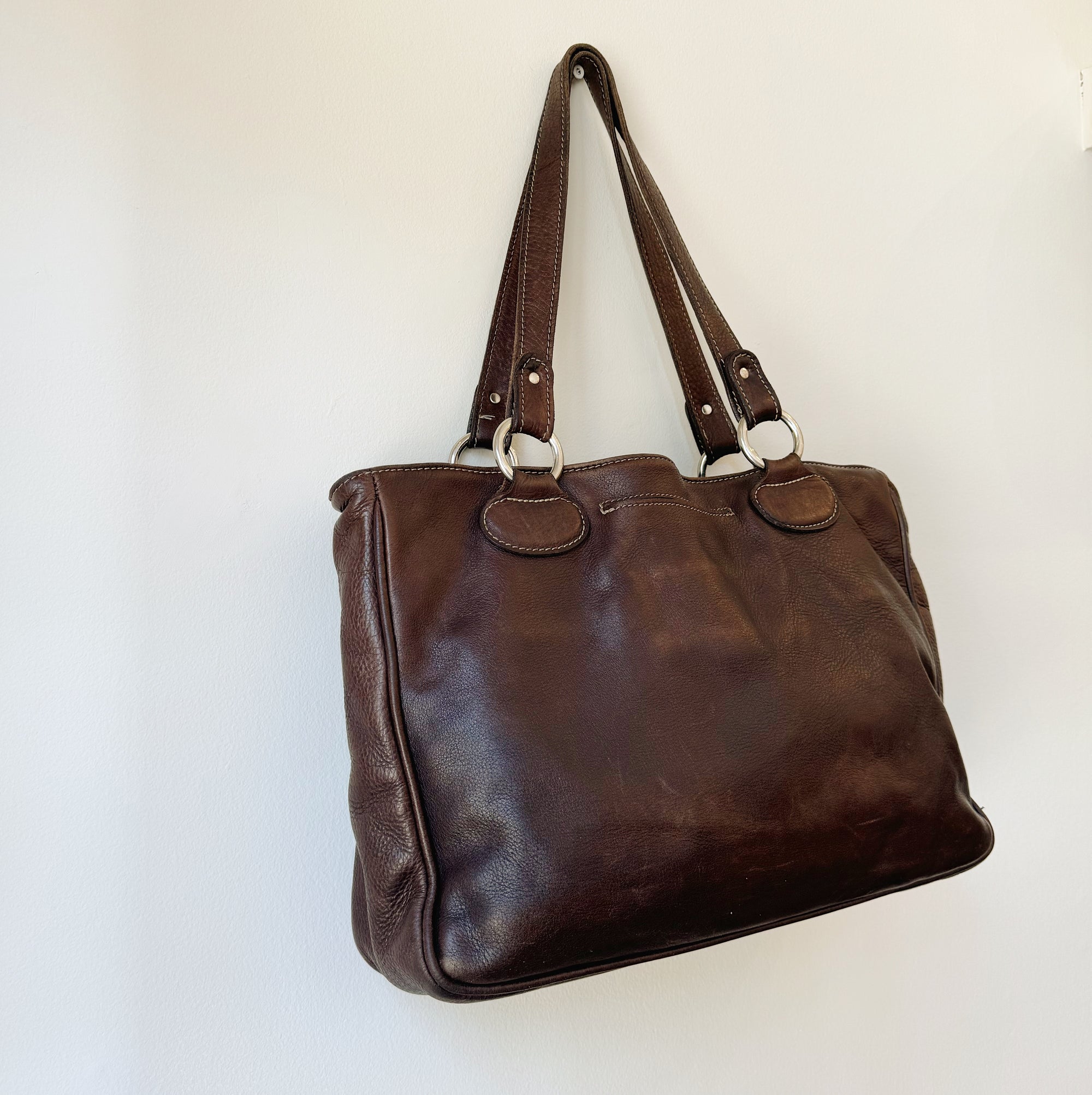Russet Thick Leather Tote