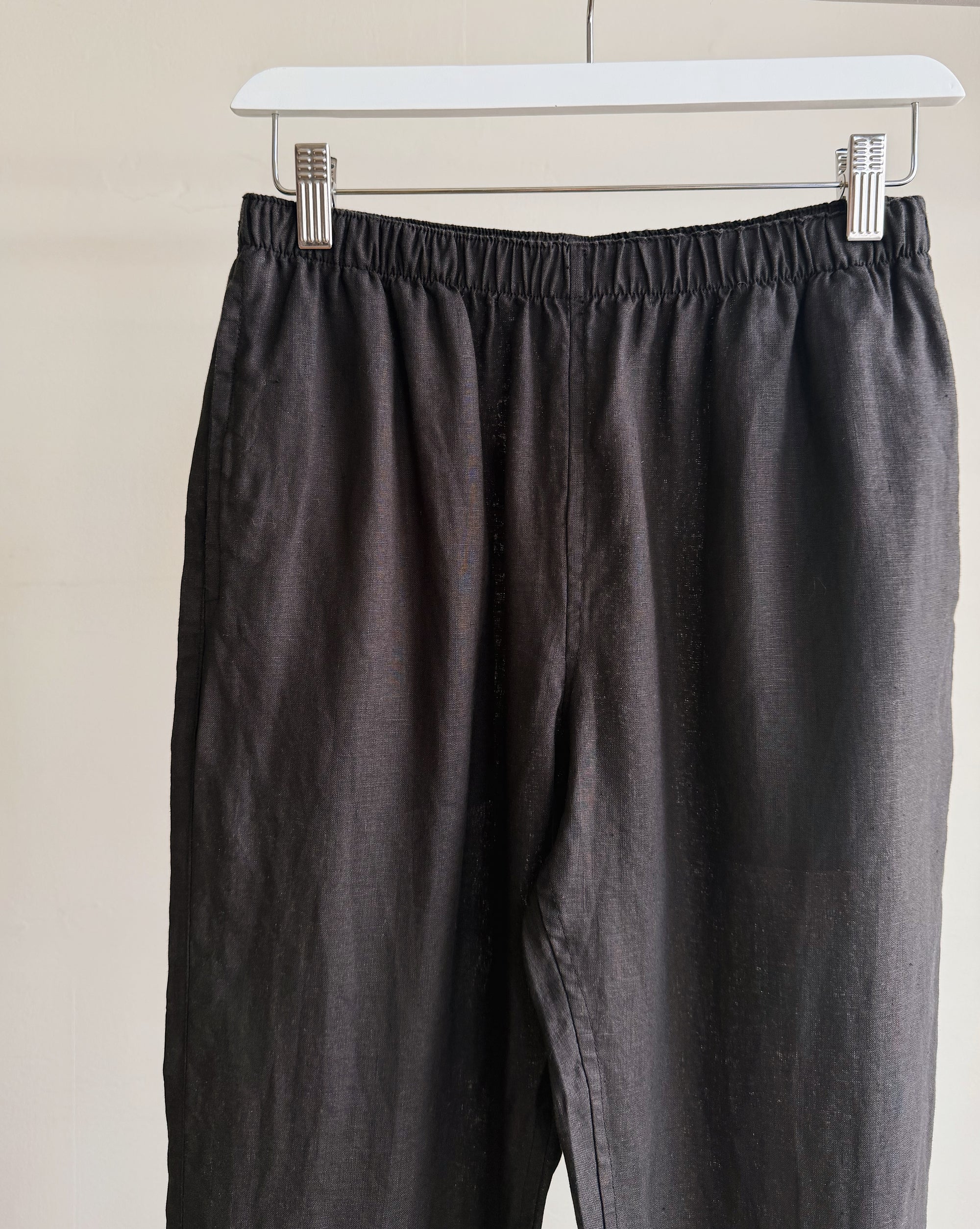Black Linen Easy Pants