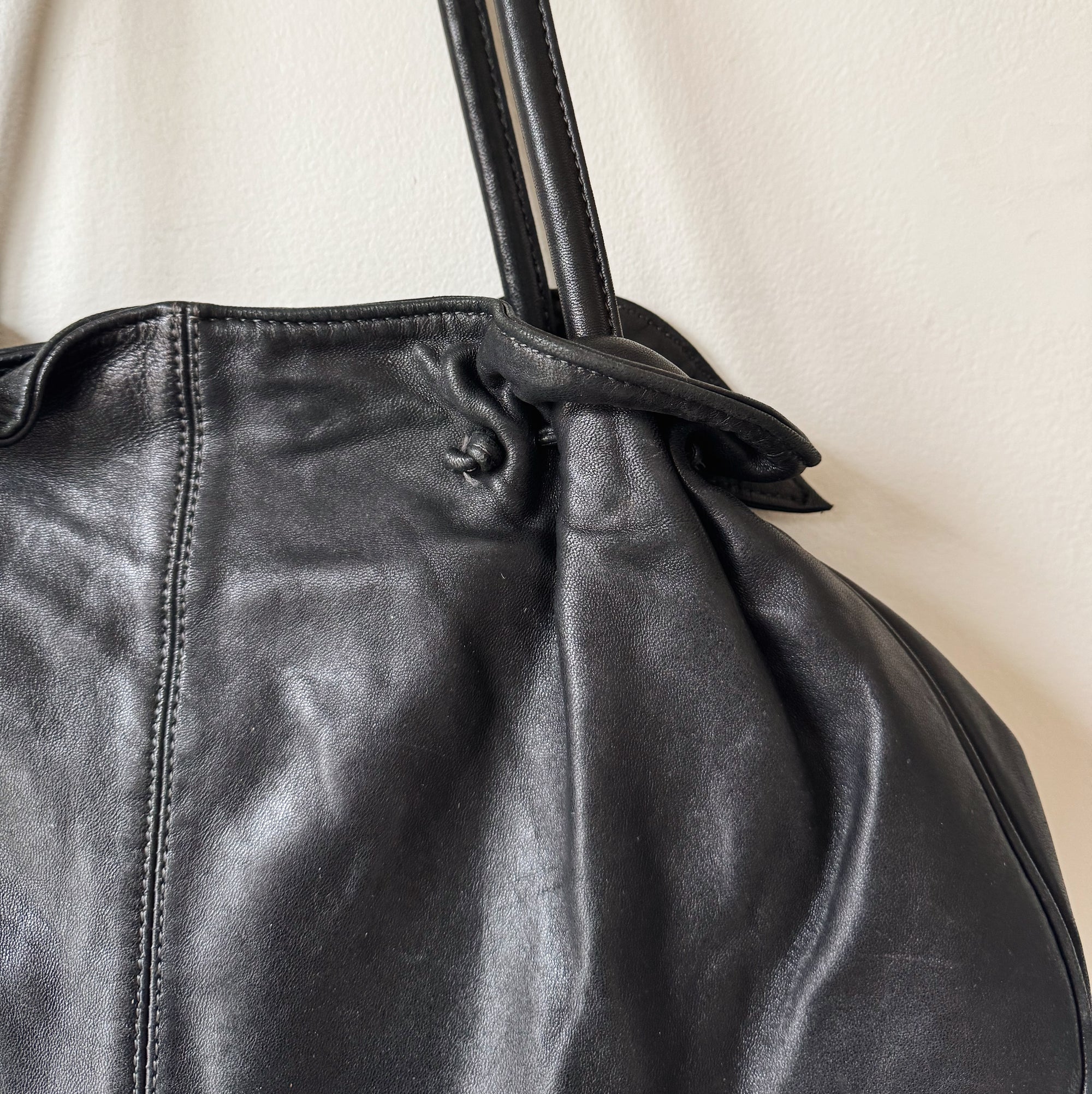 Ink Leather Dumpling Bag - Hey Jude