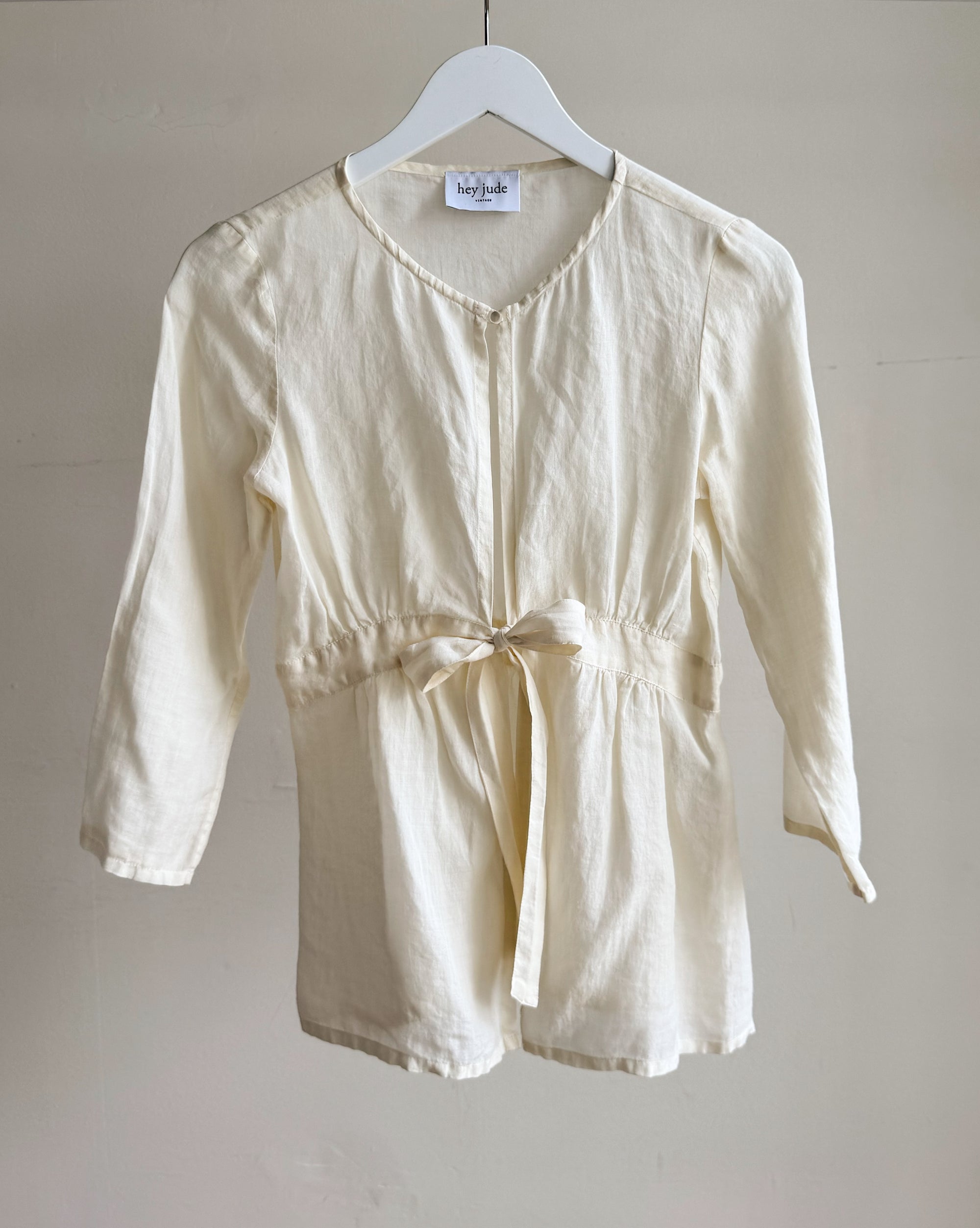 Eggshell Hemp Keyhole Tie Top
