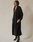 Smoke Silk + Angora Hooded Zip Coat