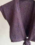 Plum Cropped Knit Wrap Top