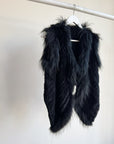 Black Fur Textured Vest