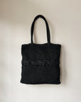 Black Woven Paper Tote - Hey Jude