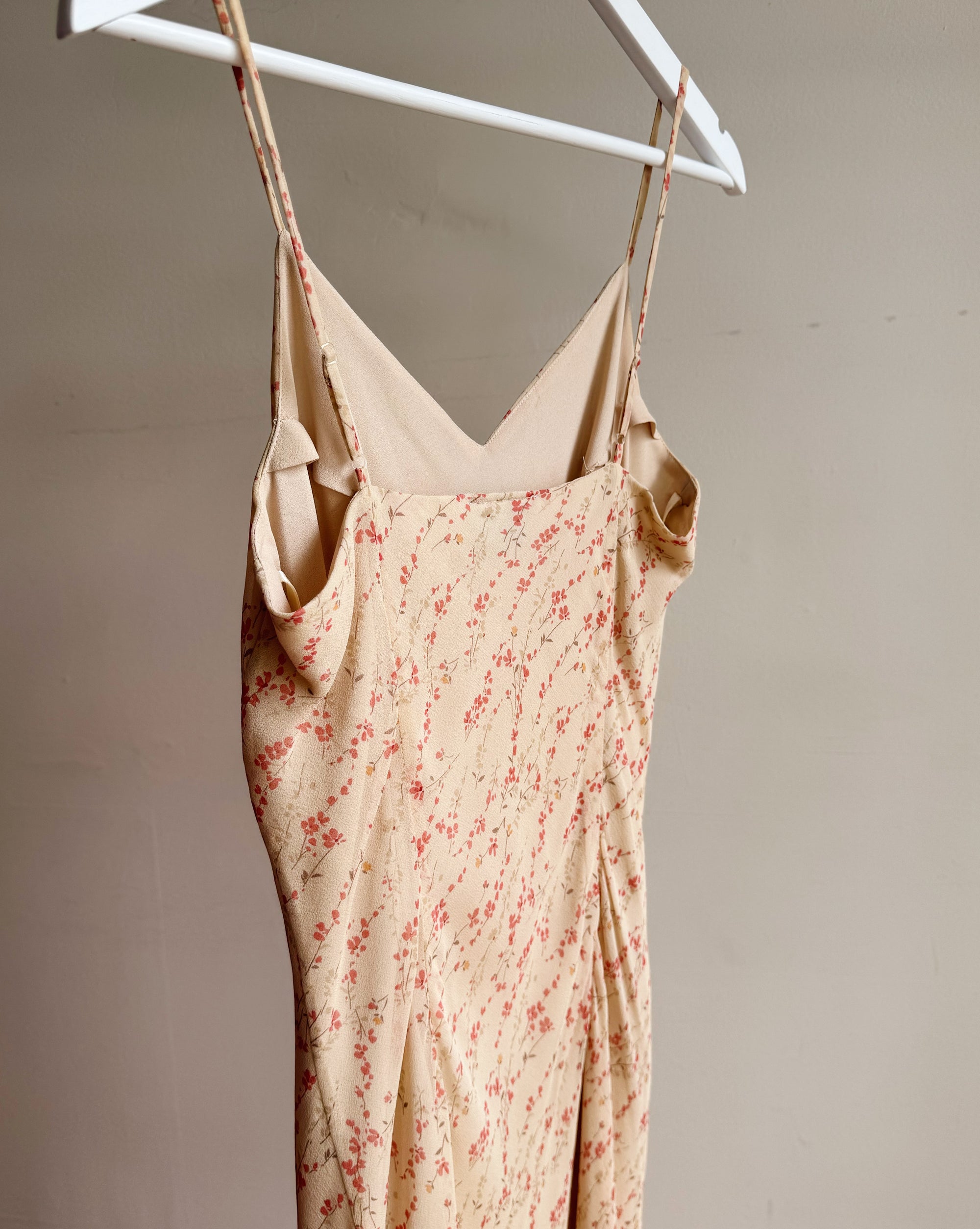 Blush Floral Silk Slip Dress