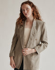 Stone Wool + Silk Double Breasted Blazer