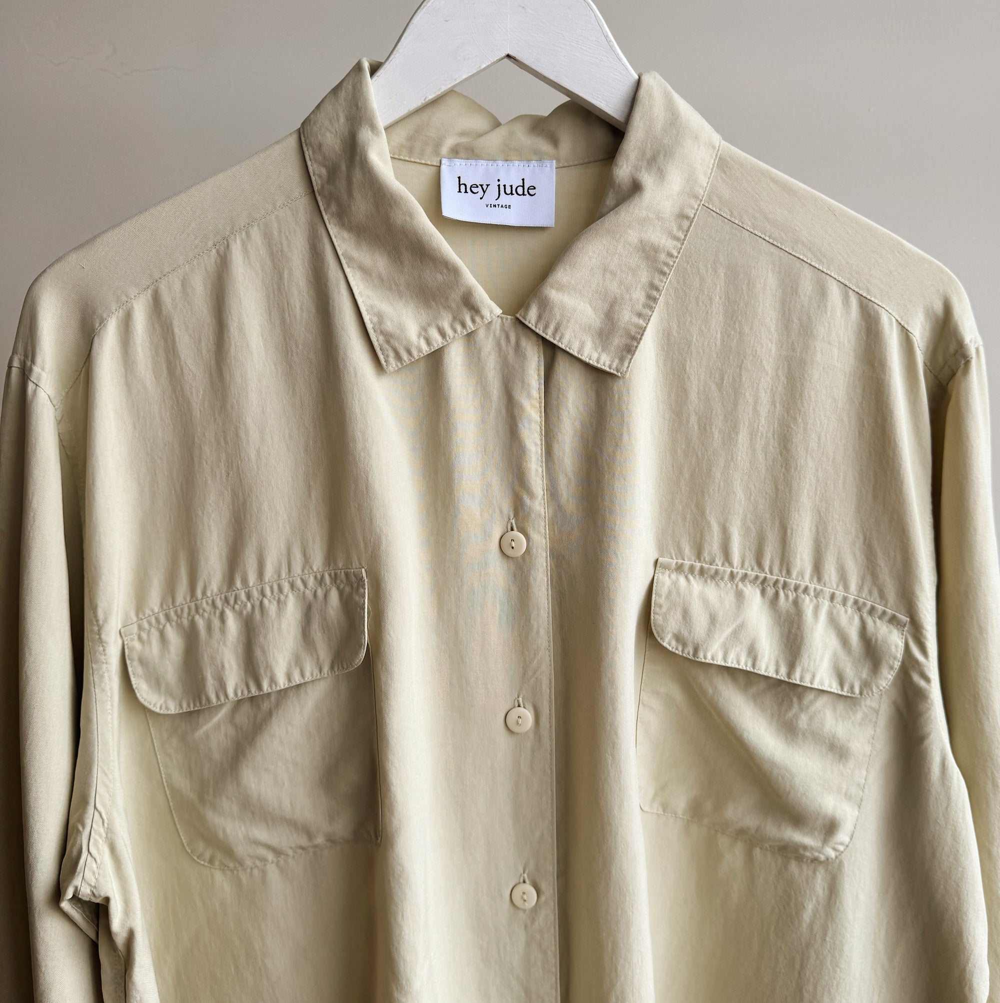 Pale Chartreuse Silk Blouse - Hey Jude