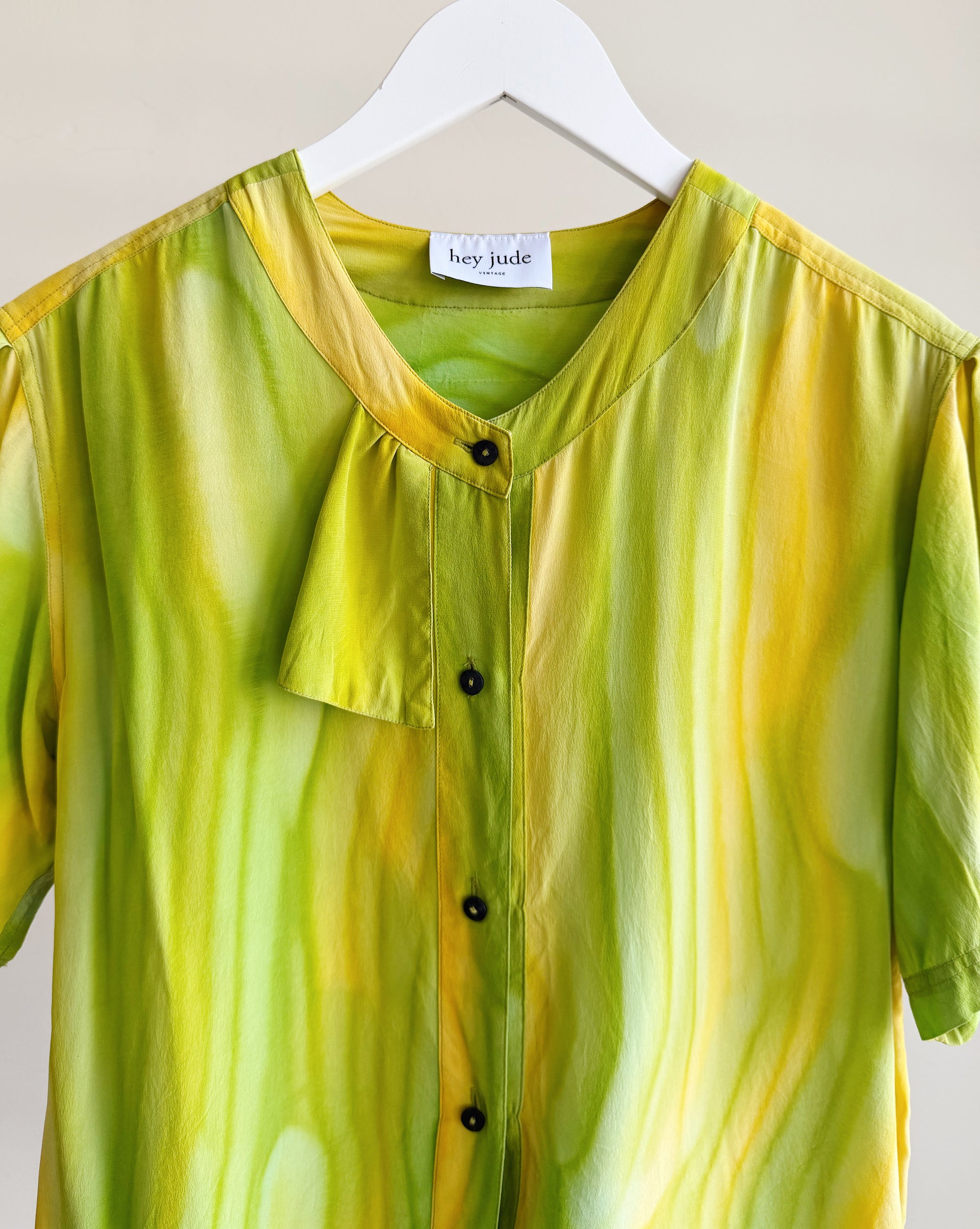 Citrus Watercolour Silk Blouse