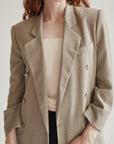 Stone Wool + Silk Double Breasted Blazer