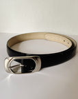 Black Croc Embossed Leather Belt - Hey Jude