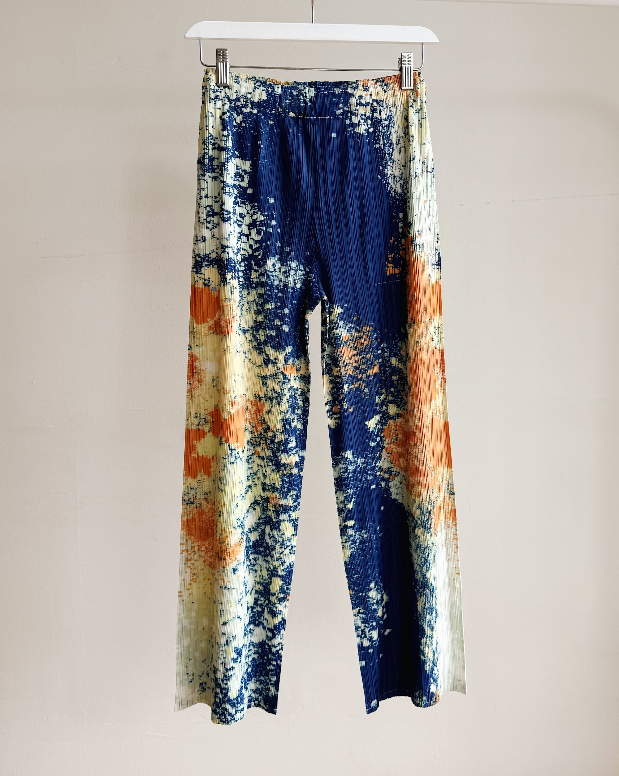 Watercolour Abstract Pleated Trousers