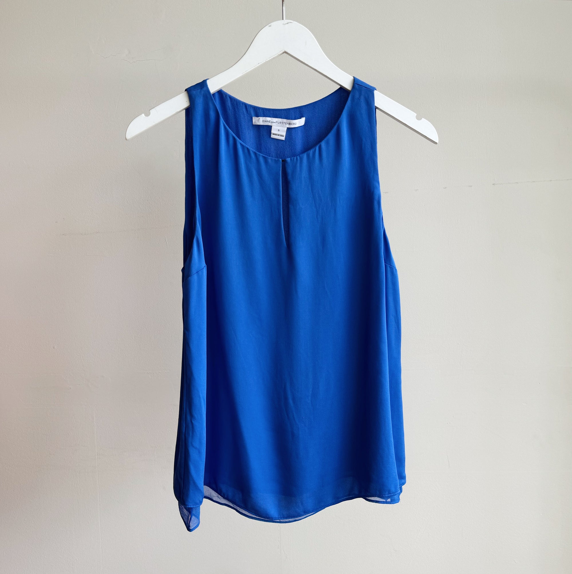 DVF Blueberry Silk Keyhole Top - Hey Jude