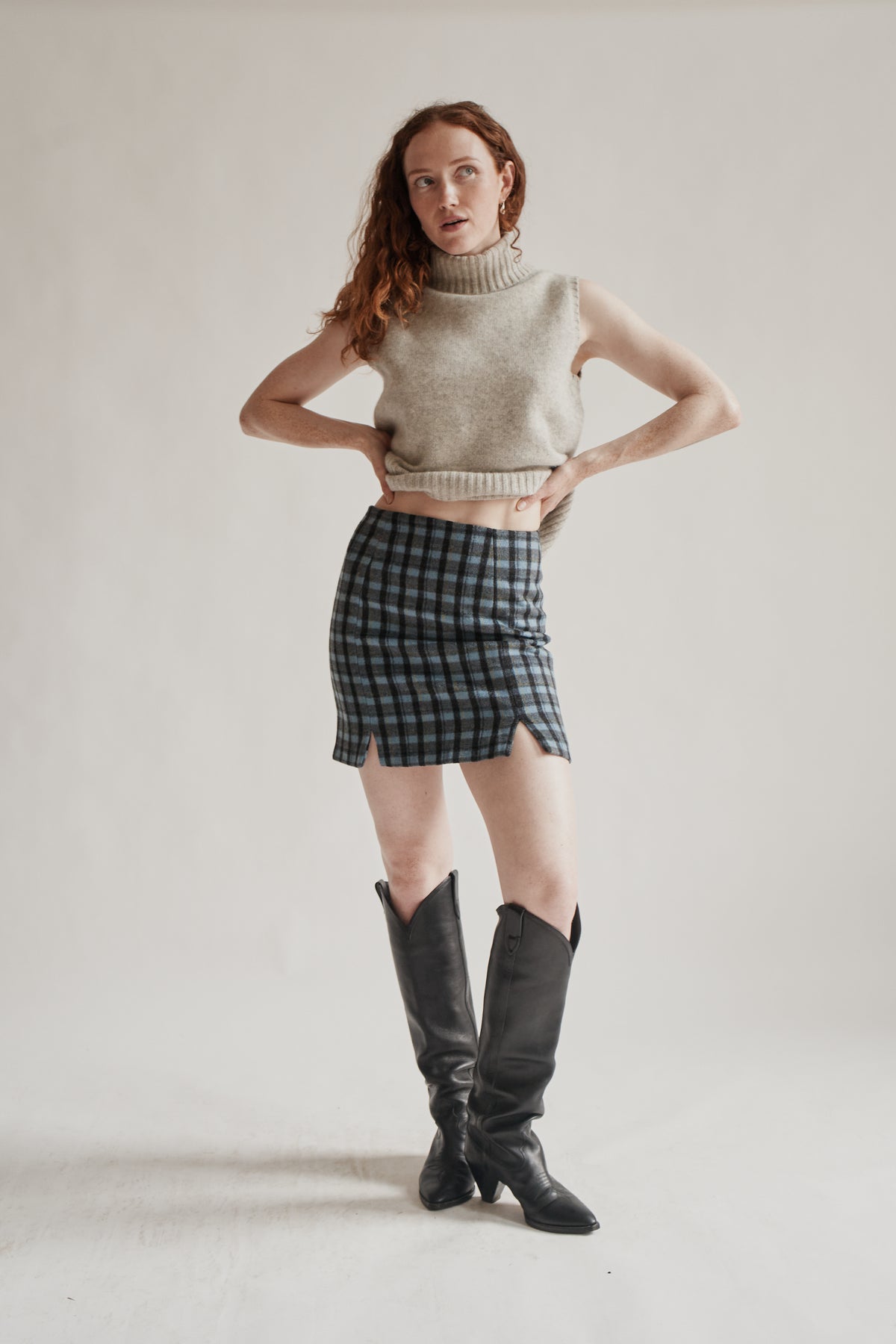 RL Cashmere Knit Sleeveless Turtleneck