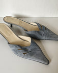 Slate Blue Suede Pointed Mule | Size 41 - Hey Jude