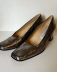 Silver Metallic Snakeskin Pumps | Size 40 - Hey Jude