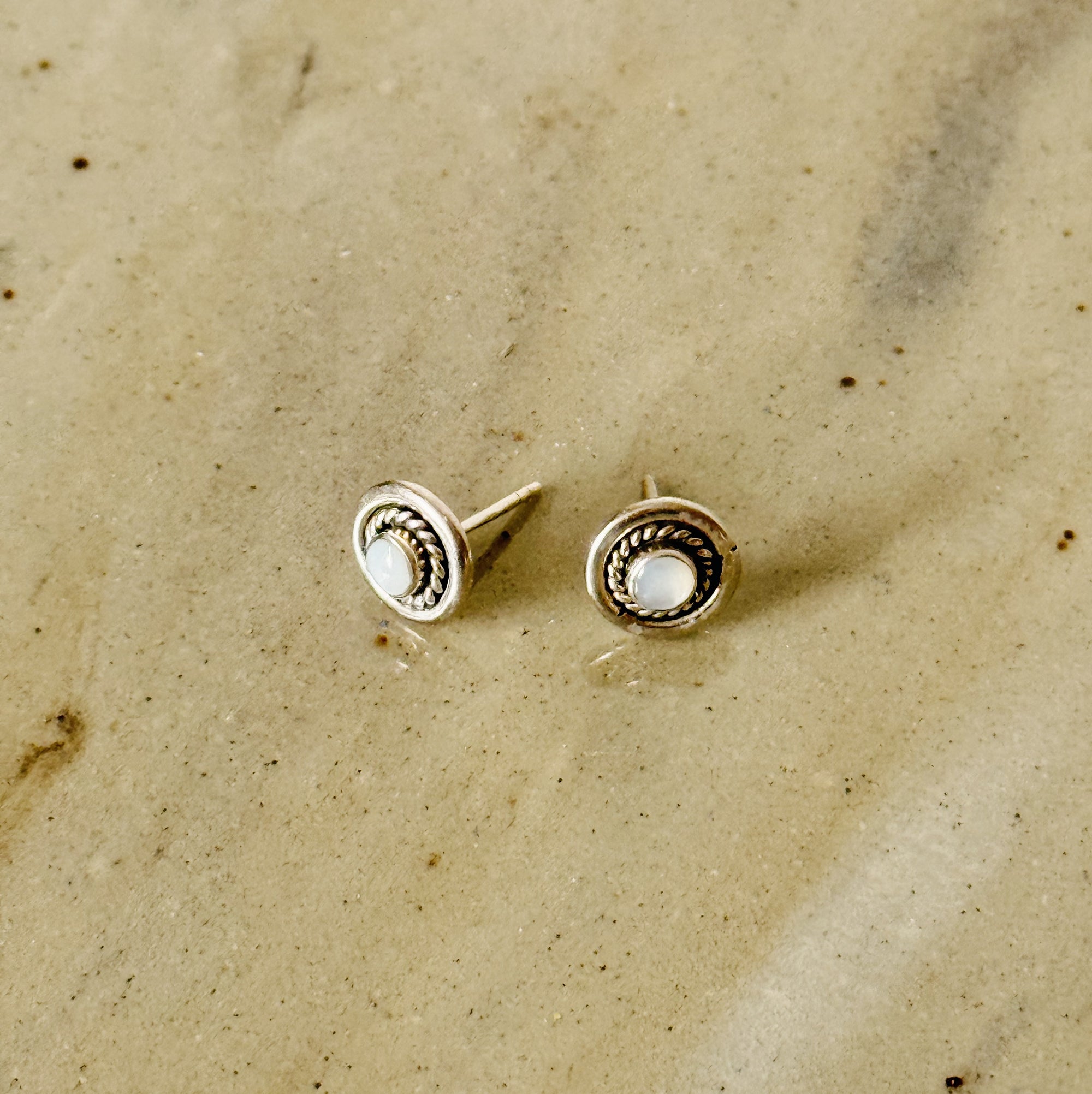 Gemstone Ornate Circular Studs - Hey Jude