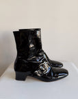 Ink Patent Leather Ankle Boots | Size 8.5