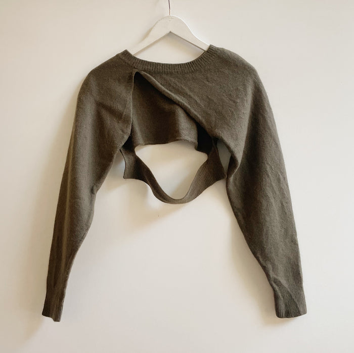 Moss Lambswool Cropped Sweater