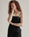 Black Jacquard Silk Tank