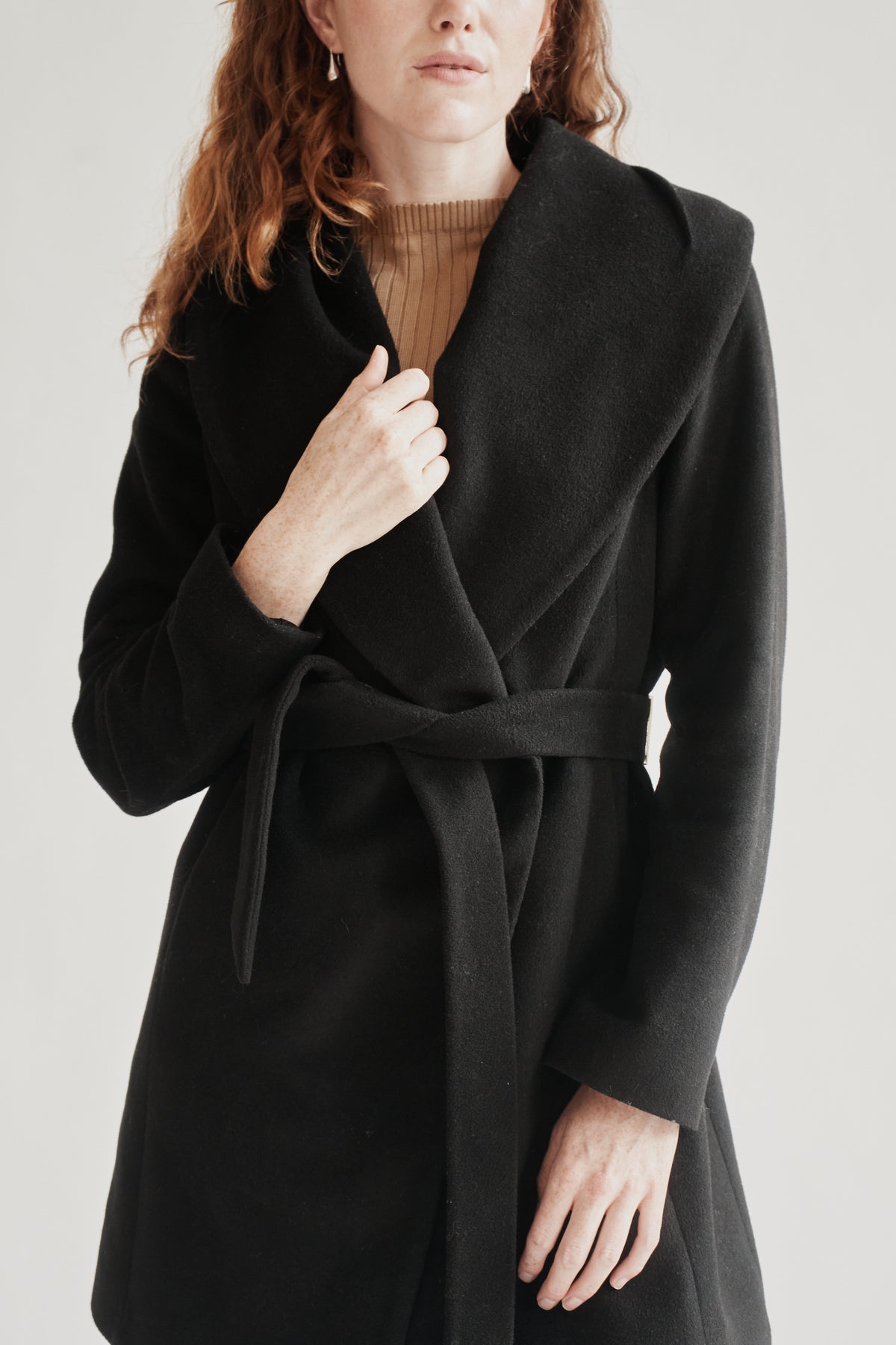 DVF Black Wool Wrap Coat - Hey Jude