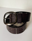 Danier Studded Brown Leather Belt - Hey Jude