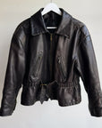 Sable Cropped Leather Belted Jacket