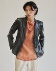 Black Blazer-Style Leather Jacket - Hey Jude