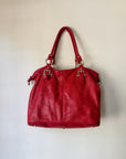 Cherry Pebbled Leather Satchel - Hey Jude