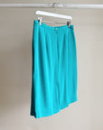 Aqua Silk Straight Midi Skirt - Hey Jude
